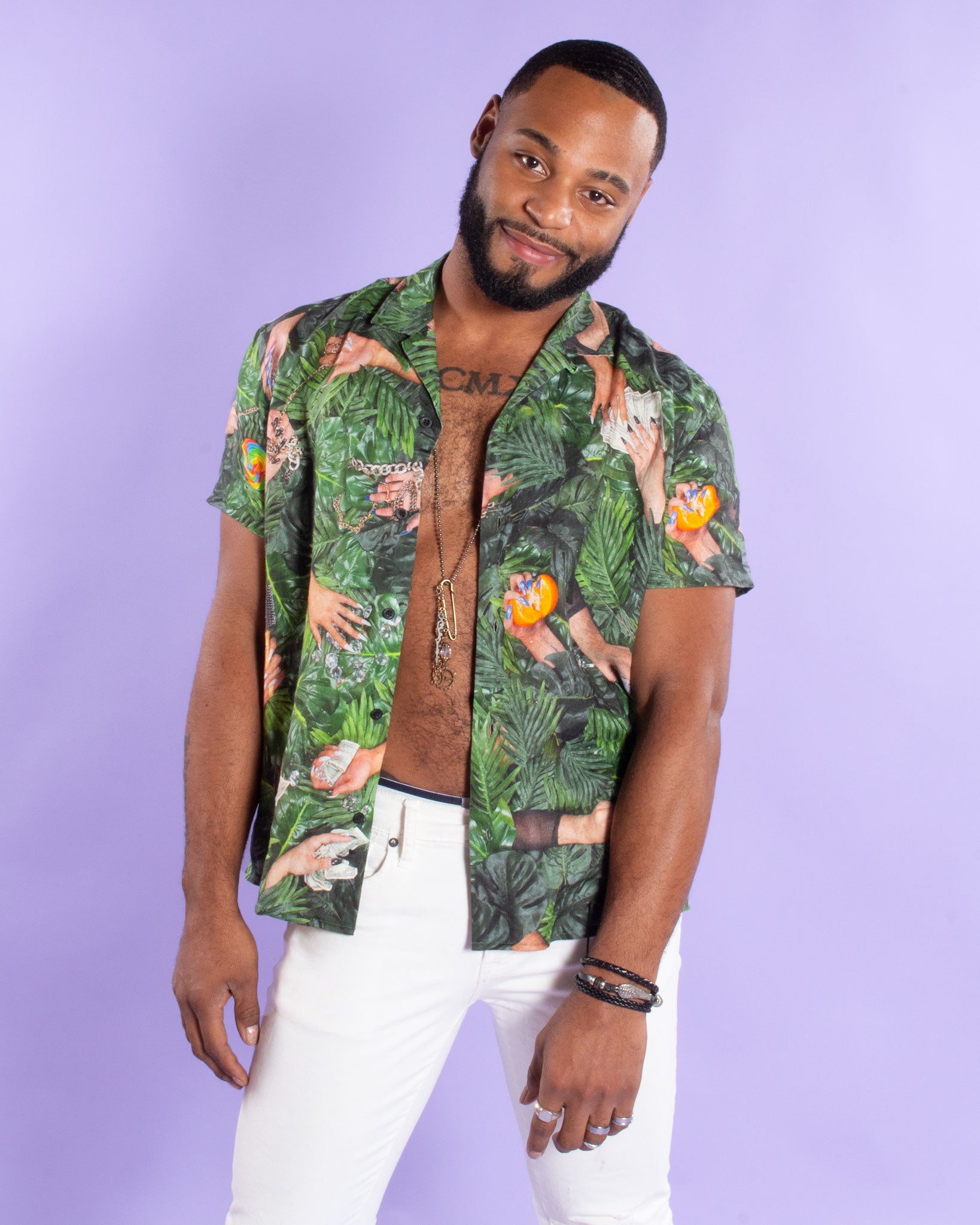 Monstera Dragliciosa Camp Shirt XS